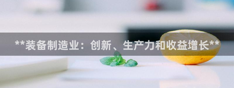 彩神viii是正规平台吗?：**装备制造业：创新、生产力和收