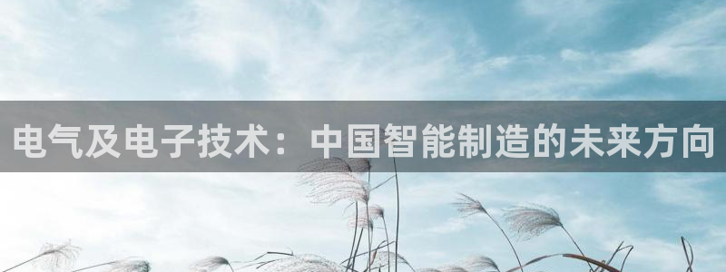 彩神v8下载网址：电气及电子技术：中国智能制造的未来方向