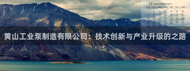 彩神赢钱了吗知乎：黄山工业泵制造有限公司：技术创新与产业升级的之路